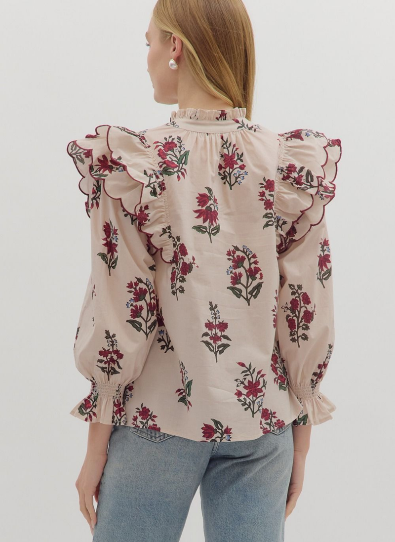 Ramona Ruffle Floral Blouse
