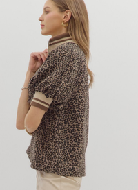 Varsity Stripe Leopard Top