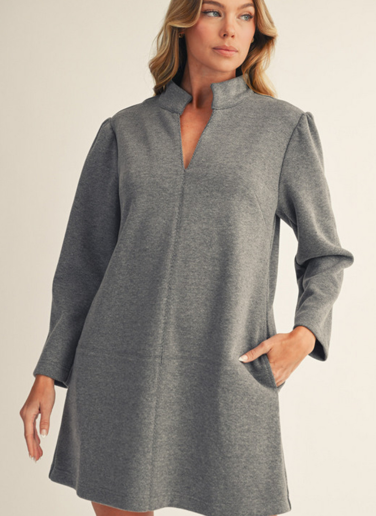 Textured Long Sleeve Dress