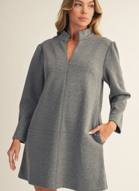 Textured Long Sleeve Dress