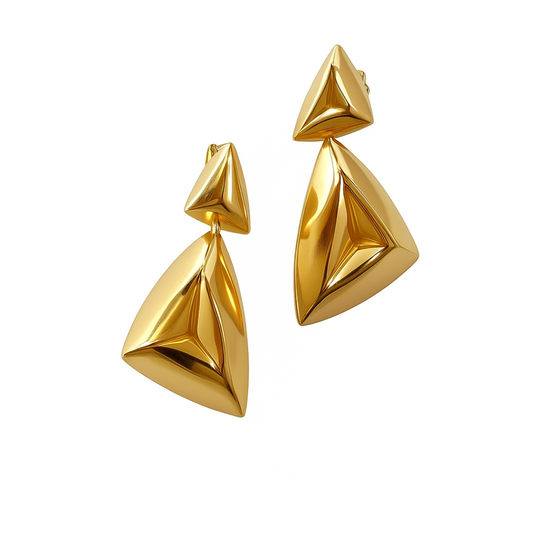 Double Golden Angles Earrings