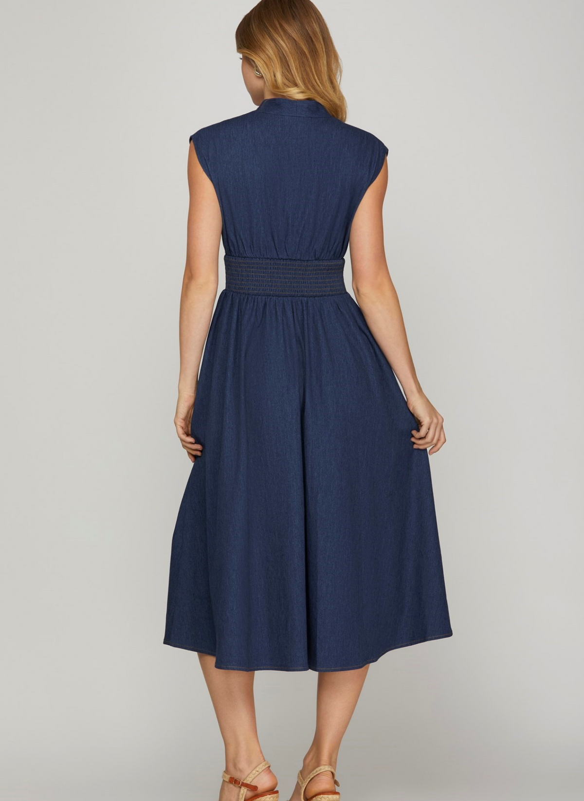 American Girl Denim Midi Dress