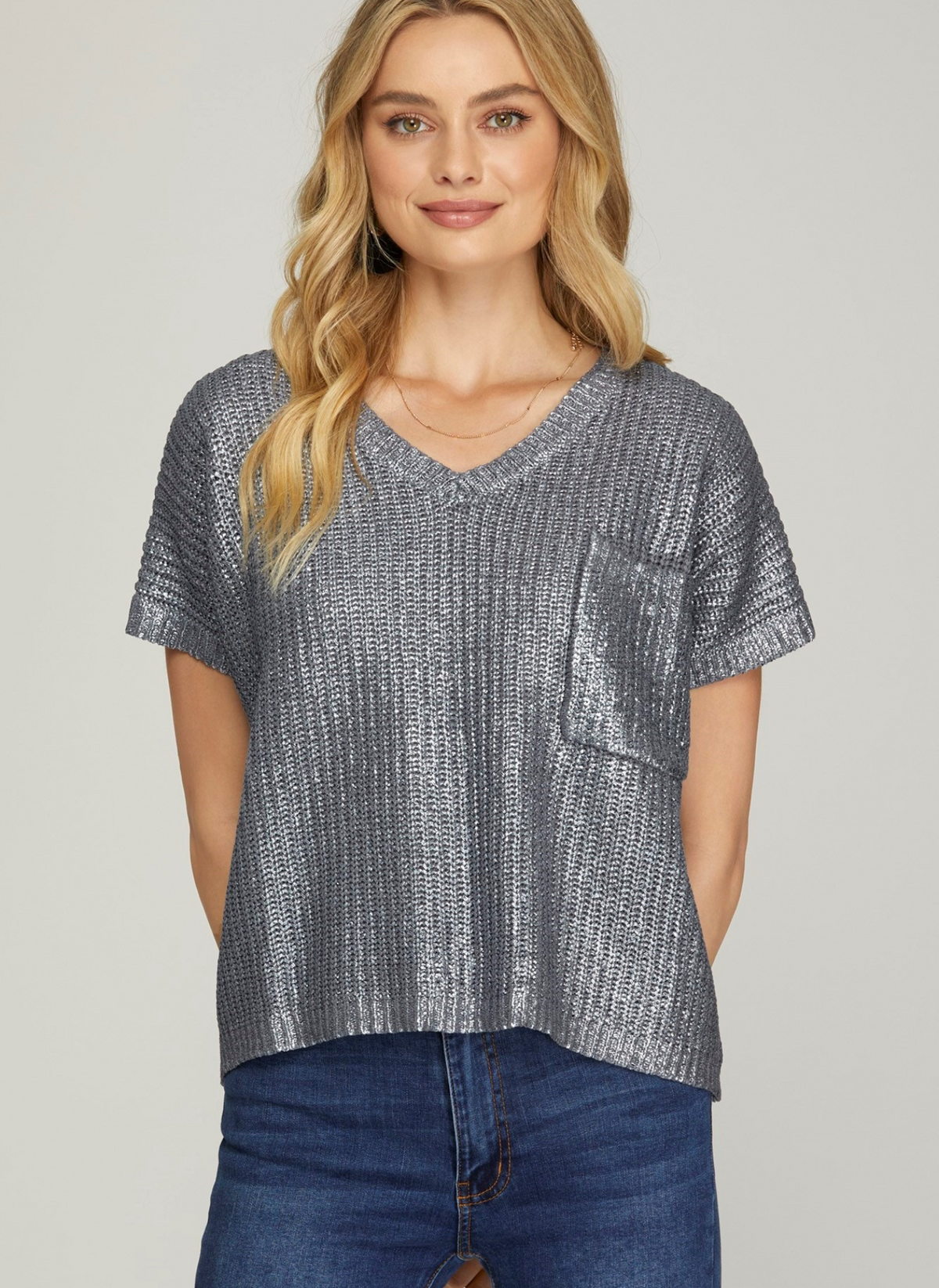 Monica Metallic Sweater
