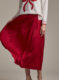 Townes Pleated Satin Skirt