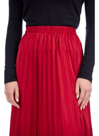Townes Pleated Satin Skirt