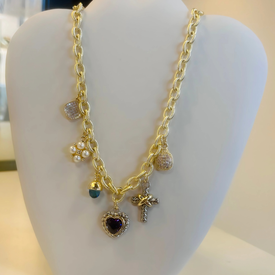 Heidi Pave Charm Necklace