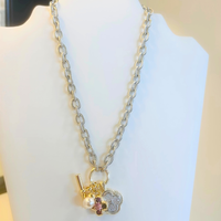 Pave Clover Charm Necklace