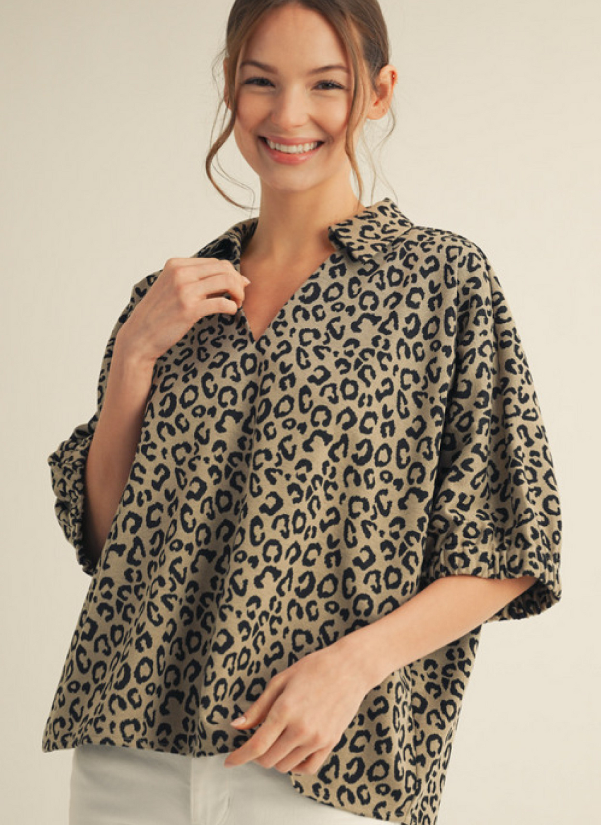 Carolyn Relaxed Animal Print Top