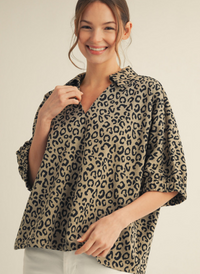 Carolyn Relaxed Animal Print Top