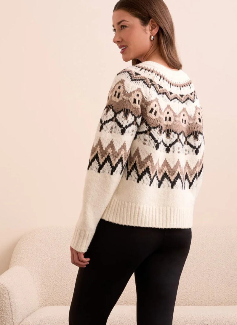 Fair Isle Button Front Cardigan
