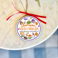 Wood + Enamel Circle Ornaments