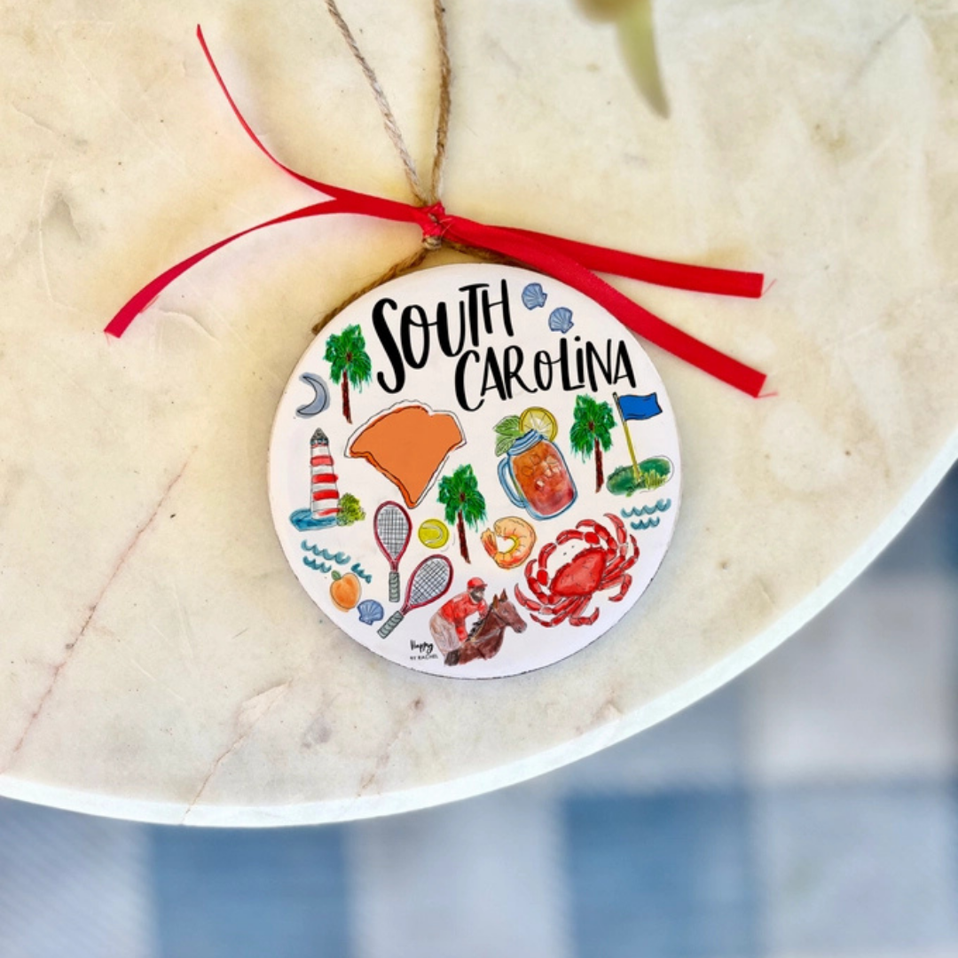 Wood + Enamel Circle Ornaments