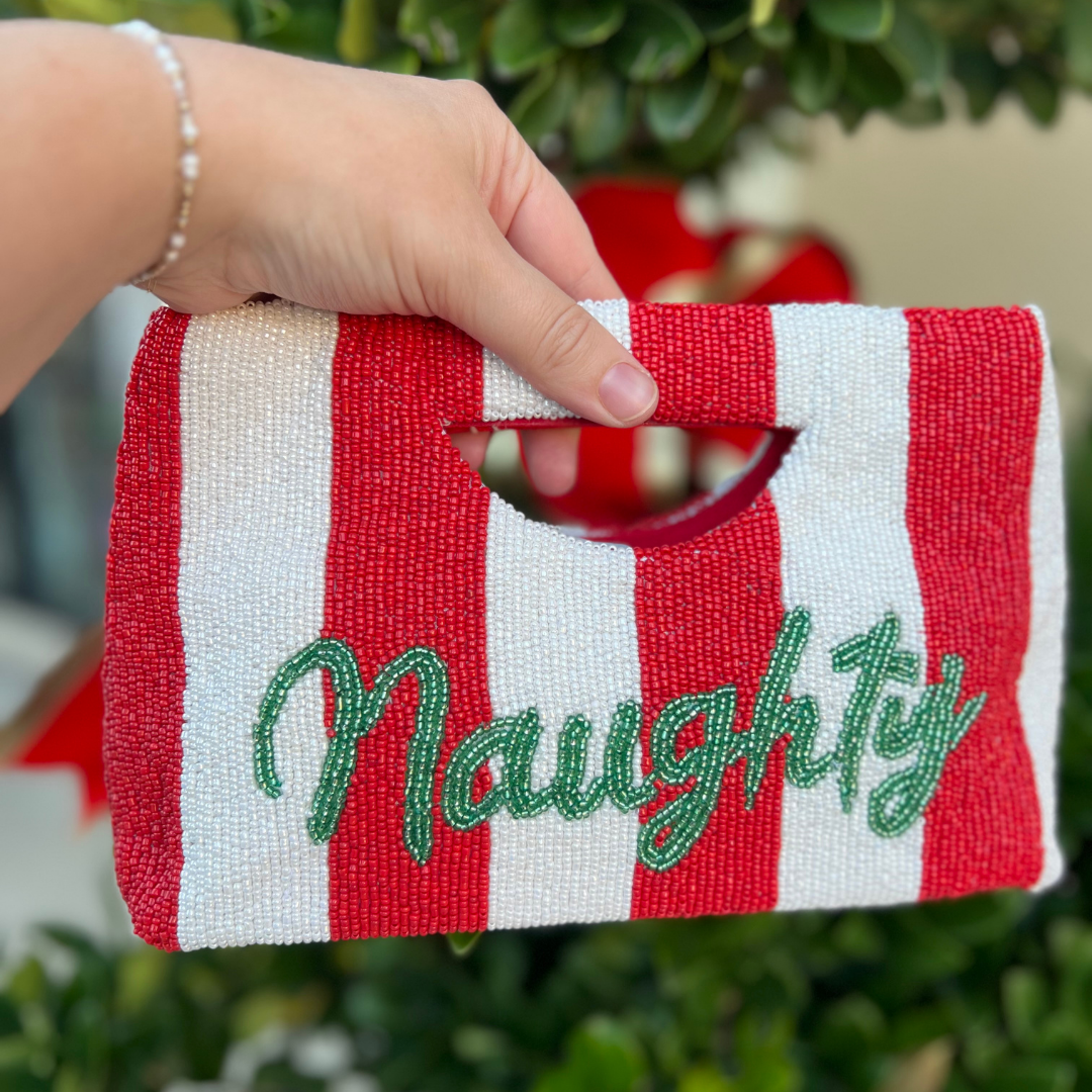 Cut Out Handle Holiday Handbag