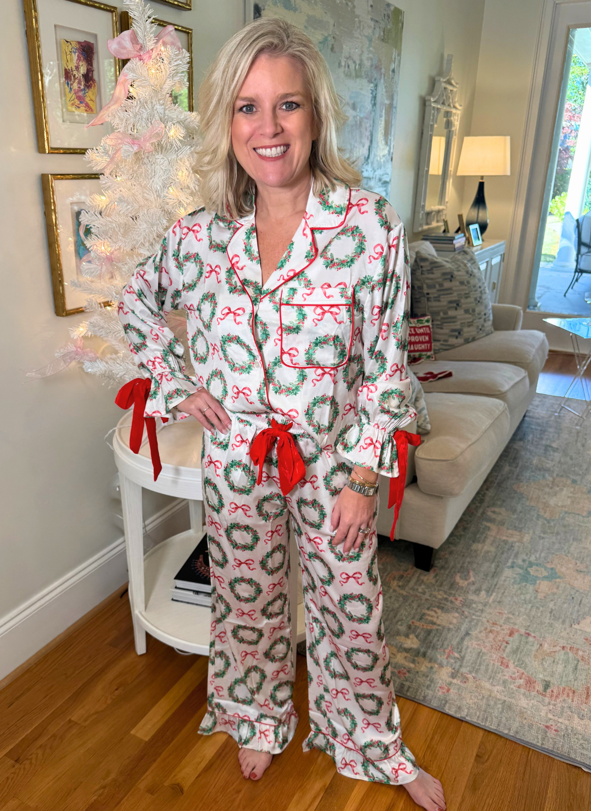 Xmas Ruffle Pant Pajamas
