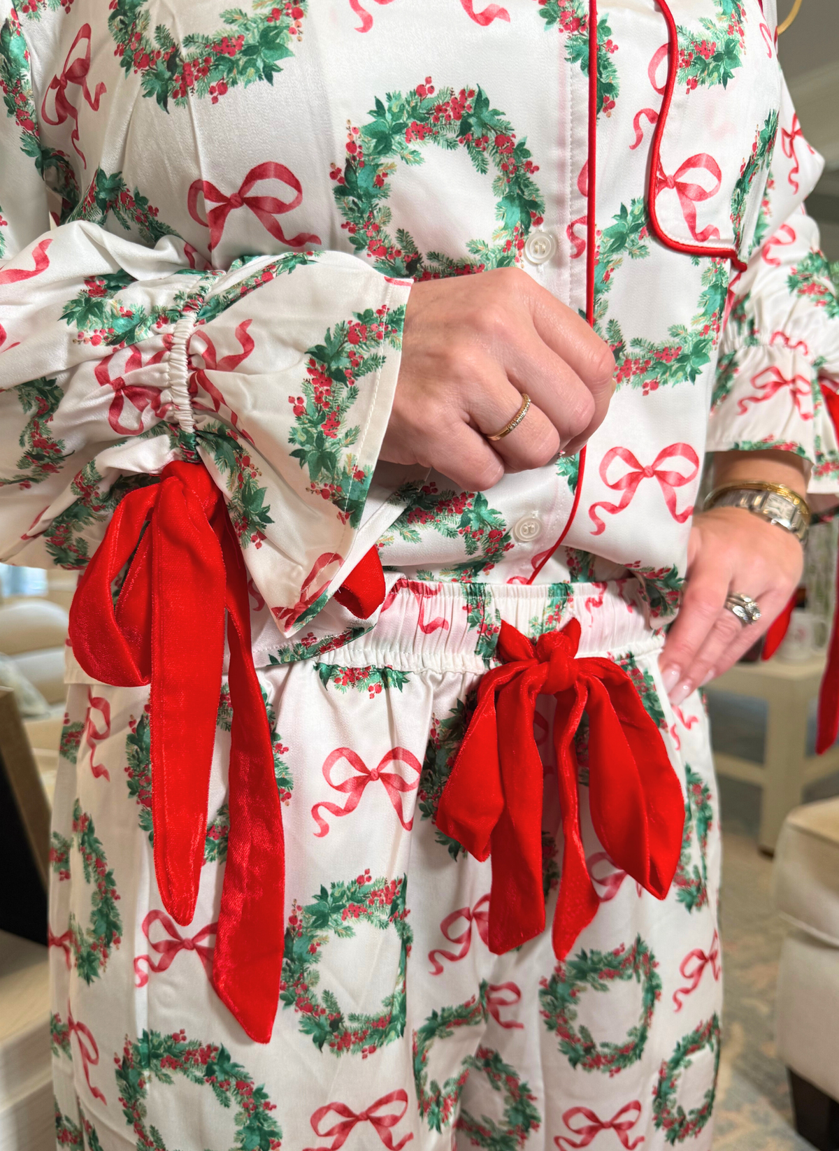Xmas Ruffle Pant Pajamas