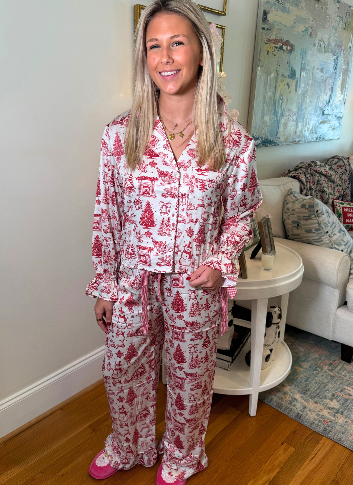 Xmas Ruffle Pant Pajamas