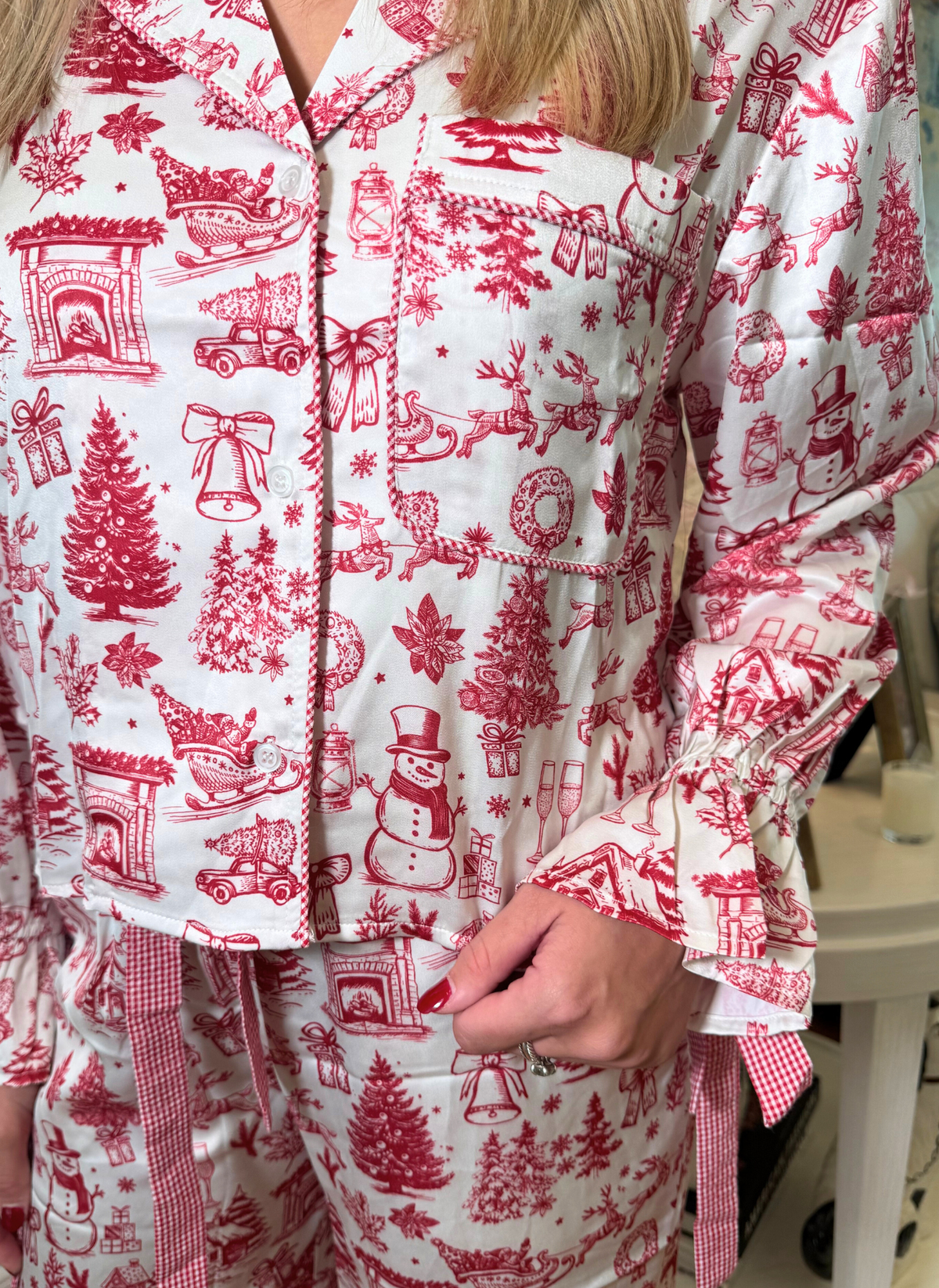 Xmas Ruffle Pant Pajamas