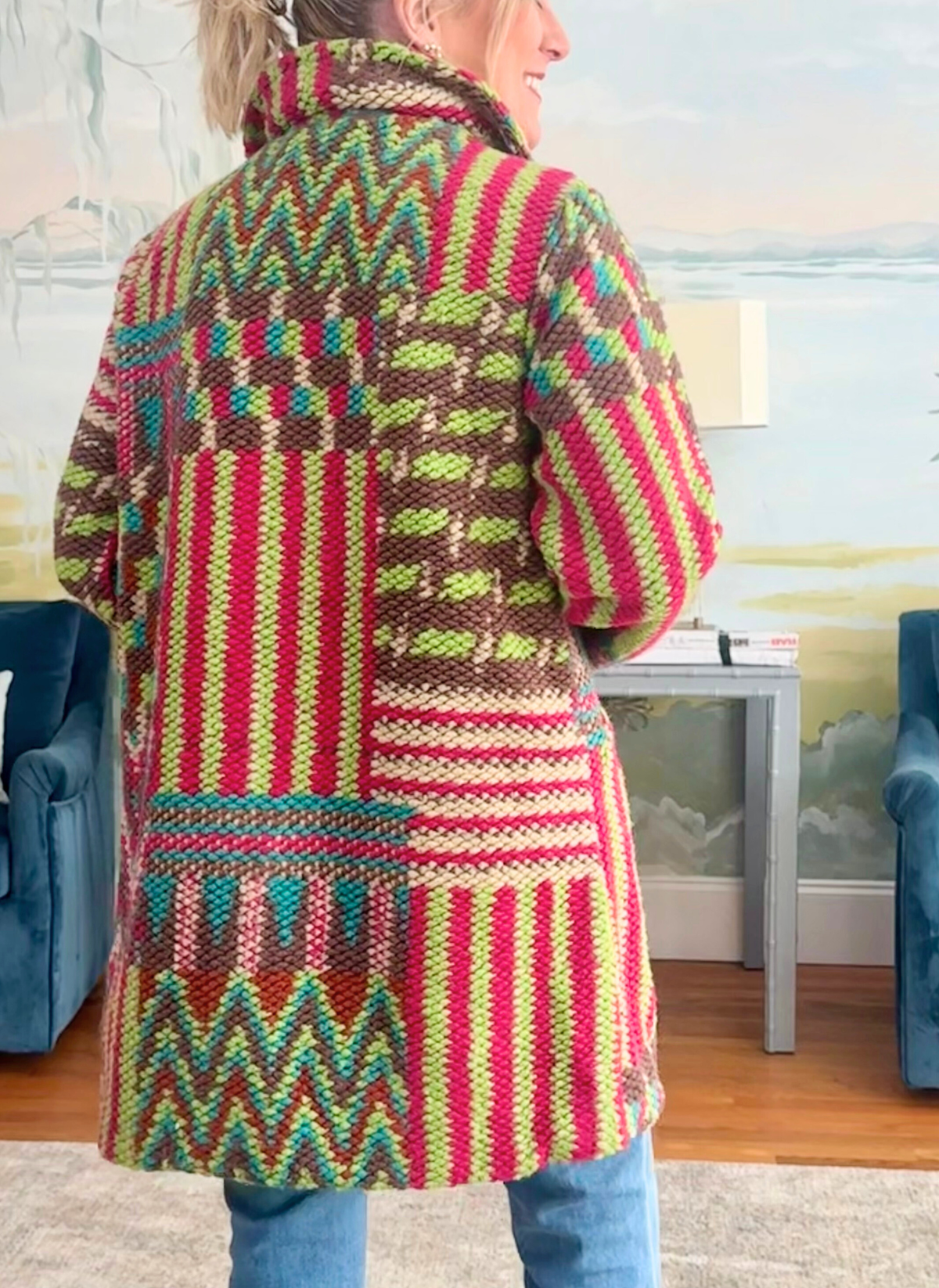 Boucle Multi Print Coat