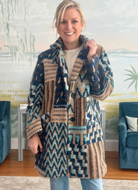 Boucle Multi Print Coat