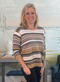 Mohair Stripe Whip Stitch Sweater