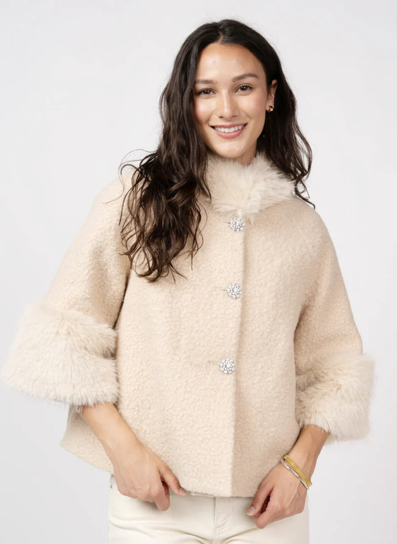 Boucle Fur Trim Jacket