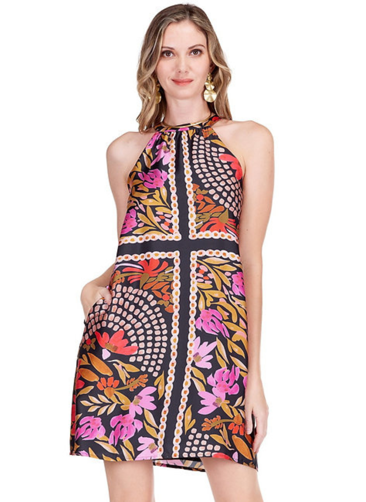 Paved Petals Halter Dress