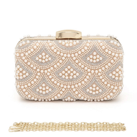 Pearl Rhinestone Design Evening Clutch