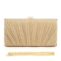 Metallic Pleated Party Clutch