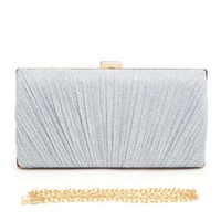 Metallic Pleated Party Clutch