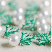 Pearl and Coral Mini Statement Earrings