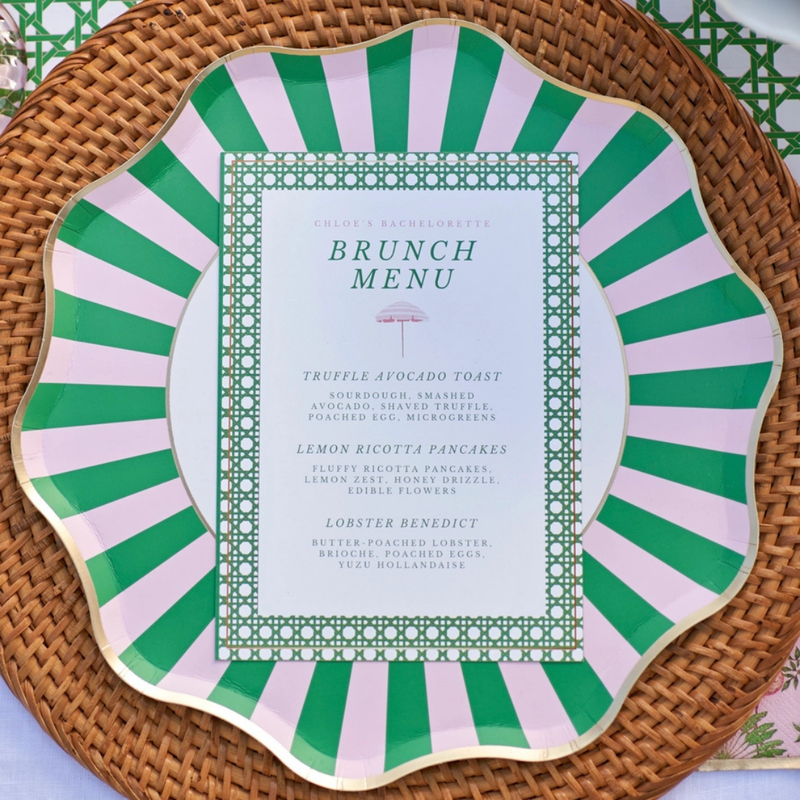 Cabana Stripe Paper Plate Set
