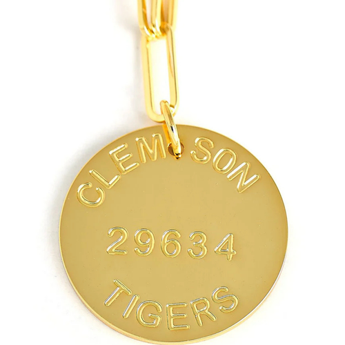 College Tag Charm Necklace