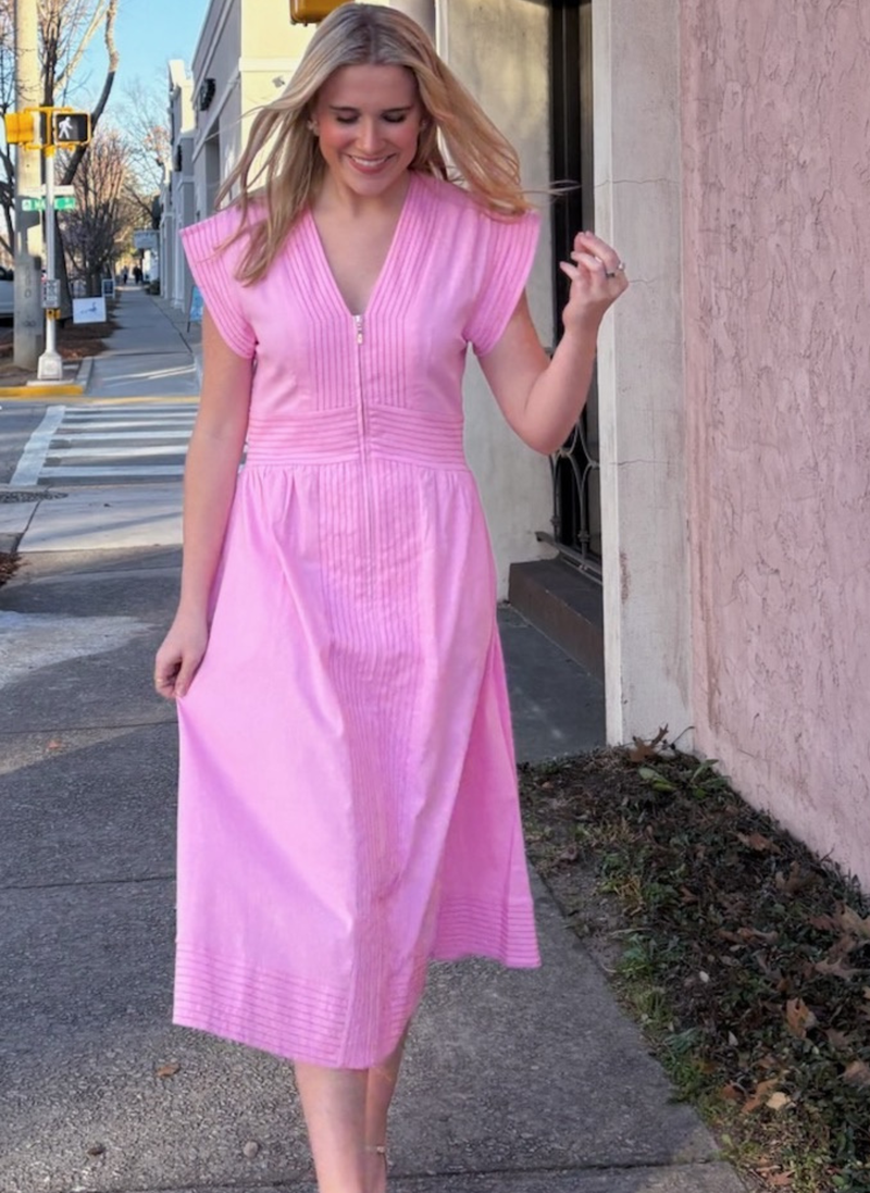 Sleek Stitch Midi Dress