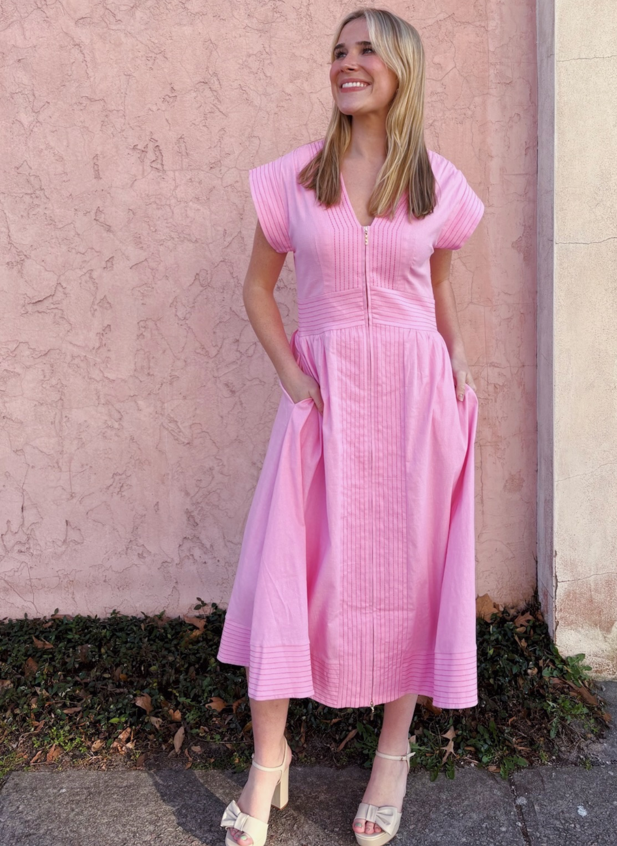 Sleek Stitch Midi Dress