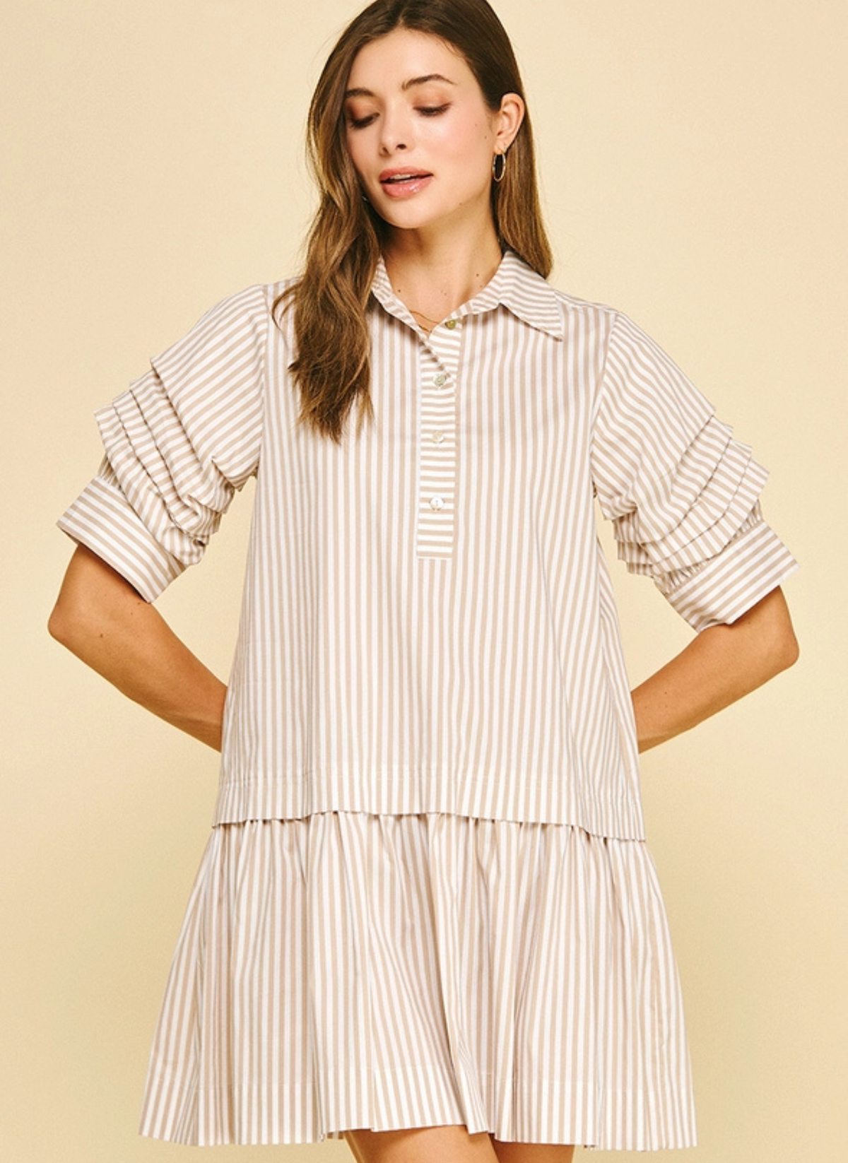 Leslie Stripe Shirt Dress