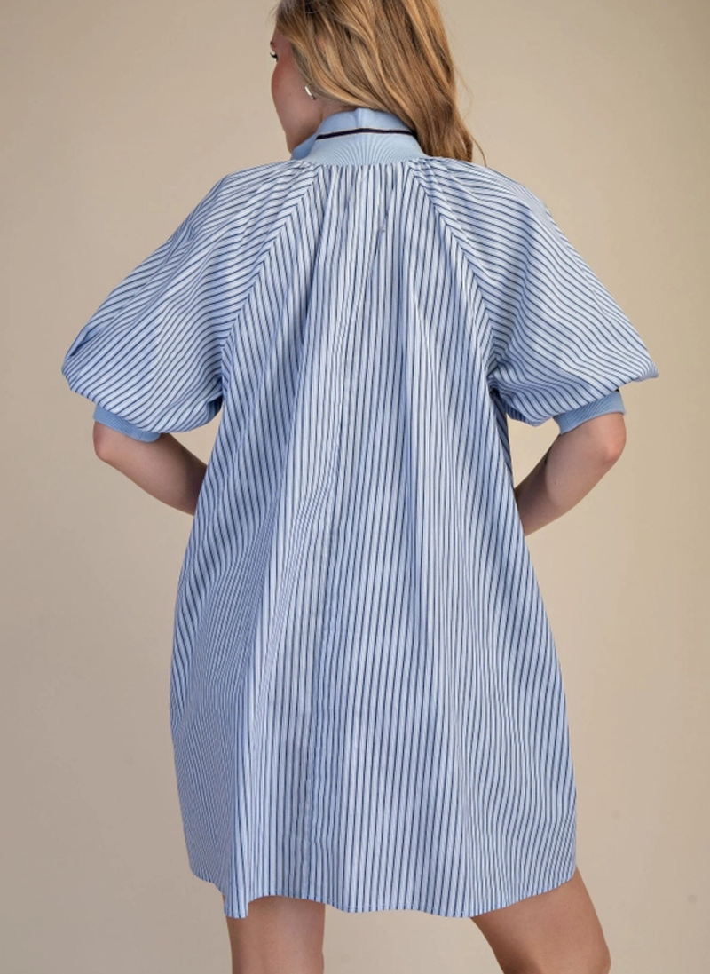 Banded Zip Neck Dress