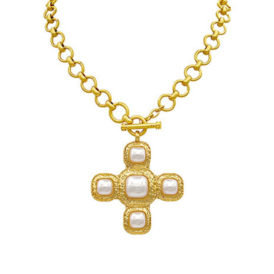 Sara Square Cross Necklace