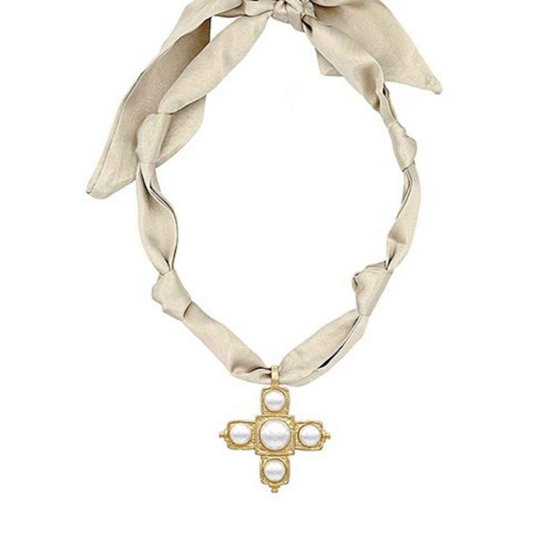 Sand Scarf Necklace w/ Pendant