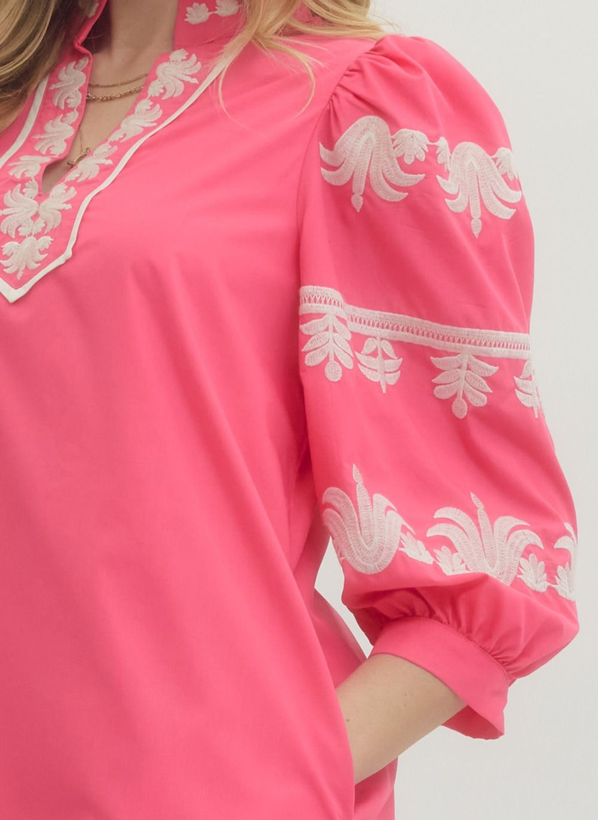 Embroidered Tunic Mini Dress