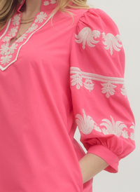 Embroidered Tunic Mini Dress