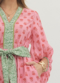 Garden Florals Block Print Midi Dress