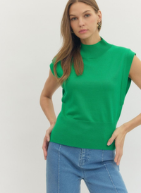 Banded Hem Mock Neck Sweater