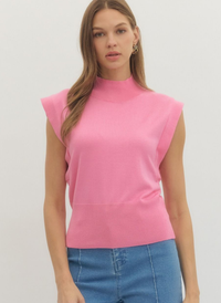 Banded Hem Mock Neck Sweater