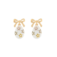 Easter Egg Drop Bow Earrings