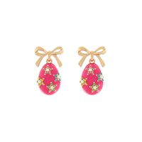 Easter Egg Drop Bow Earrings