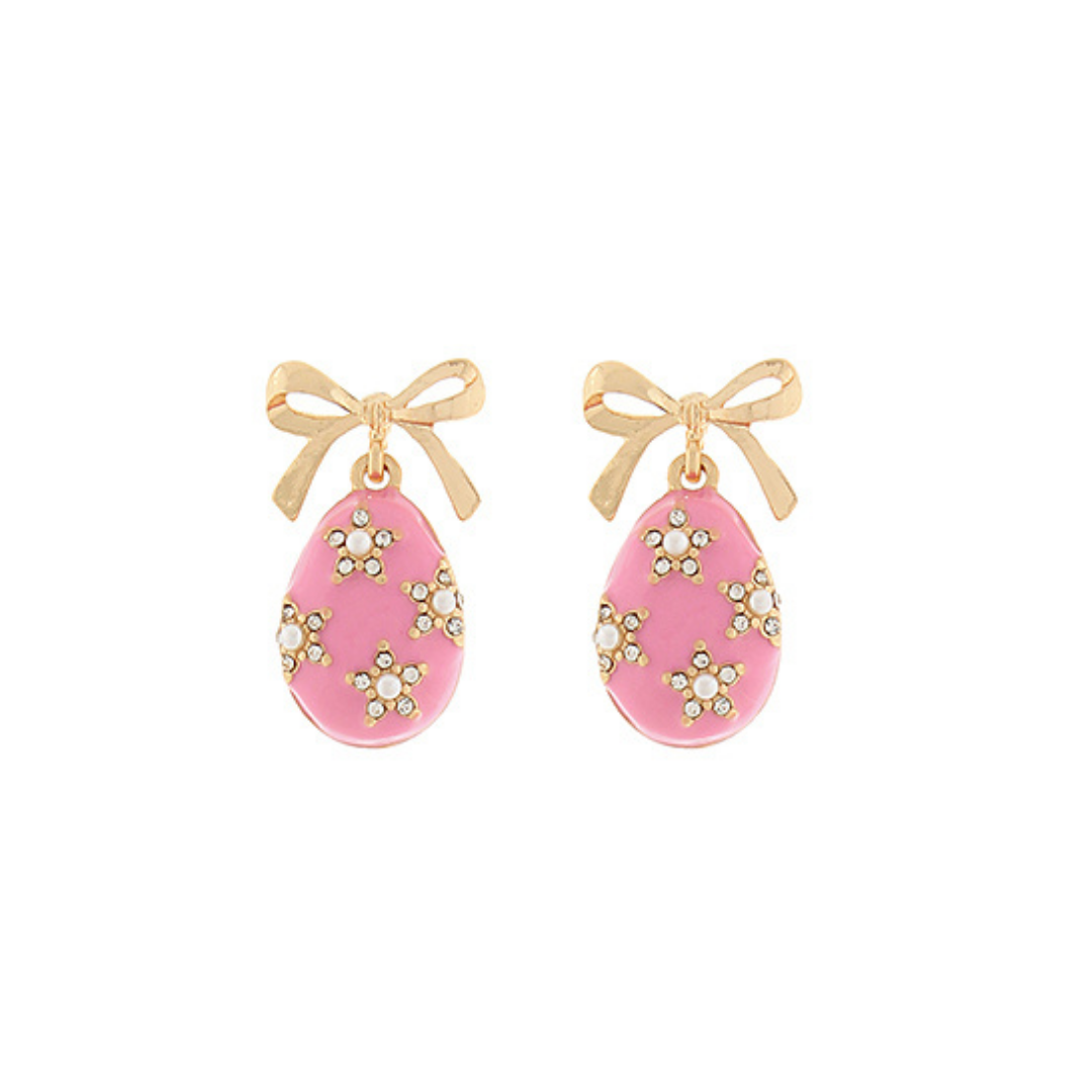 Easter Egg Drop Bow Earrings