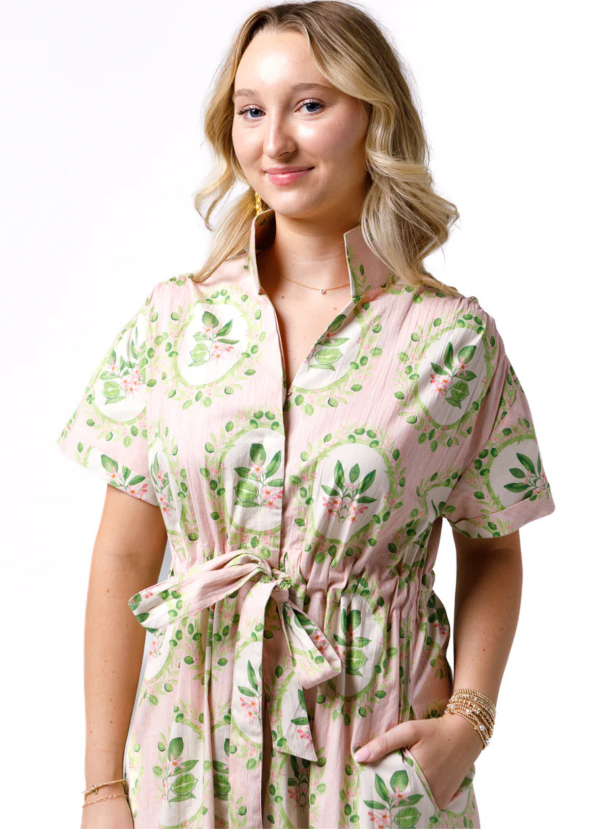 Bria Dress- Key Limes in Pink