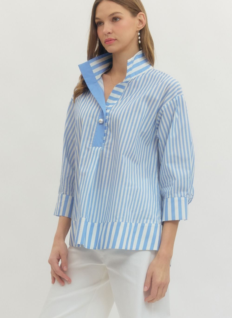 Penny Pearl + Stripe Top