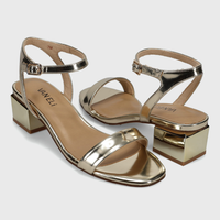 Cordie Square Heel Sandal - Platino