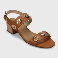 Cris Block Heel Sandal - Almond Cyrene